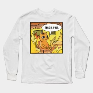 This is Fine. Cat Long Sleeve T-Shirt